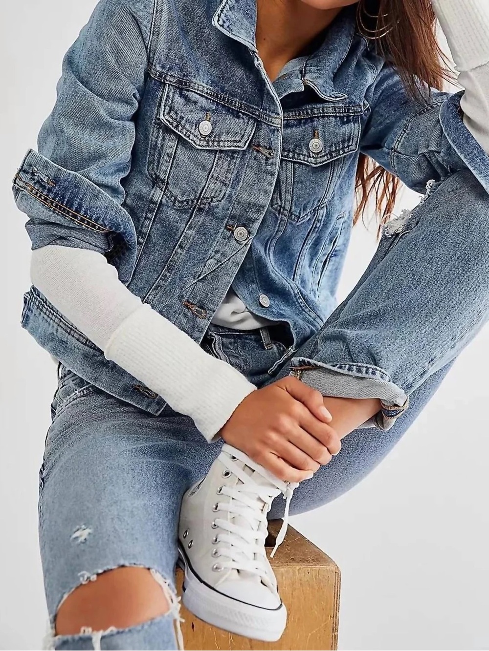 Free People Rumors Denim Jacket size XS